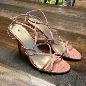 pink snake print heels